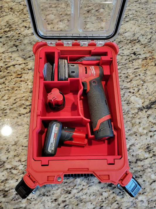 Milwaukee M12 Detail Orbital Sander (2531-20) Insert | Fits Milwaukee Packout Container Model 48-22-8435Milwaukee M12 Sander Insert