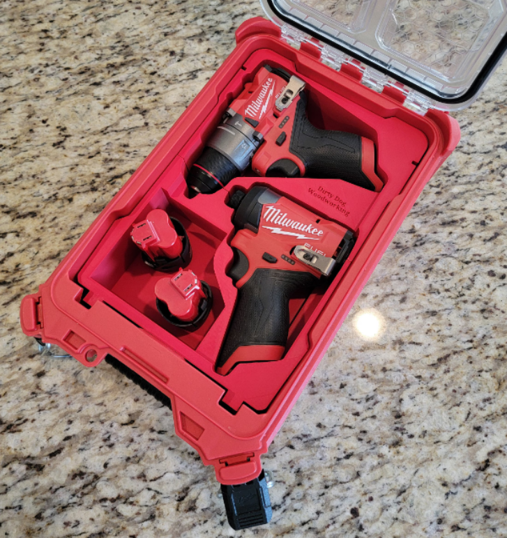 Milwaukee Packout Insert For M12 Drill & Impact Gen 3 (Models 3404-20 & 3453-20) | Fits Milwaukee Packout Case 48-22-8435