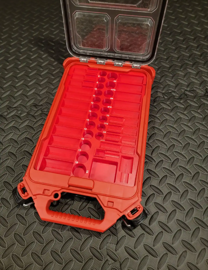 Milwaukee Packout Insert For 3/8 inch 43-Piece Impact Socket Set | Packout Container Model 48-22-8436