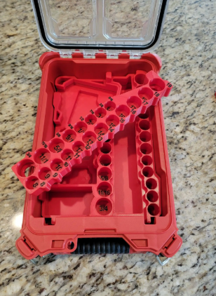 Milwaukee Packout Insert For M12 3/8" Stubby Impact Wrench (Model 2554-20 & 2562-20) | Fits Milwaukee Packout Case 48-22-8435