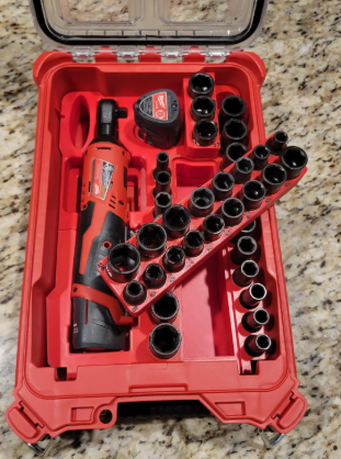 Milwaukee Packout Insert For M12 3/8" Ratchet (Models 2457-20 & 2567-20) | Fits Milwaukee Packout Case 48-22-8435