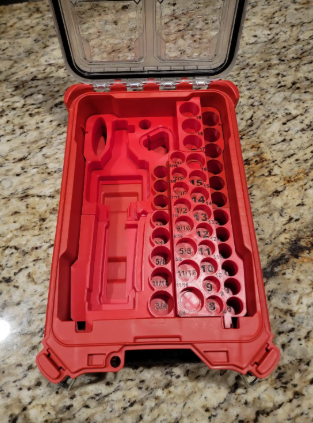 Milwaukee Packout Insert For M12 3/8" Ratchet (Models 2457-20 & 2567-20) | Fits Milwaukee Packout Case 48-22-8435