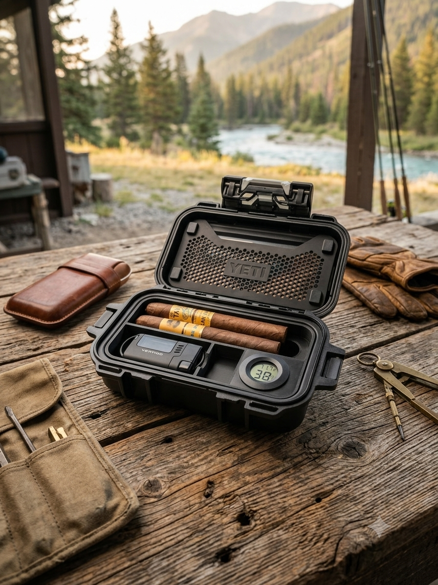 Cigar Humidor Insert With Included Hygrometer For Yeti GoBox 1 Gear Case
