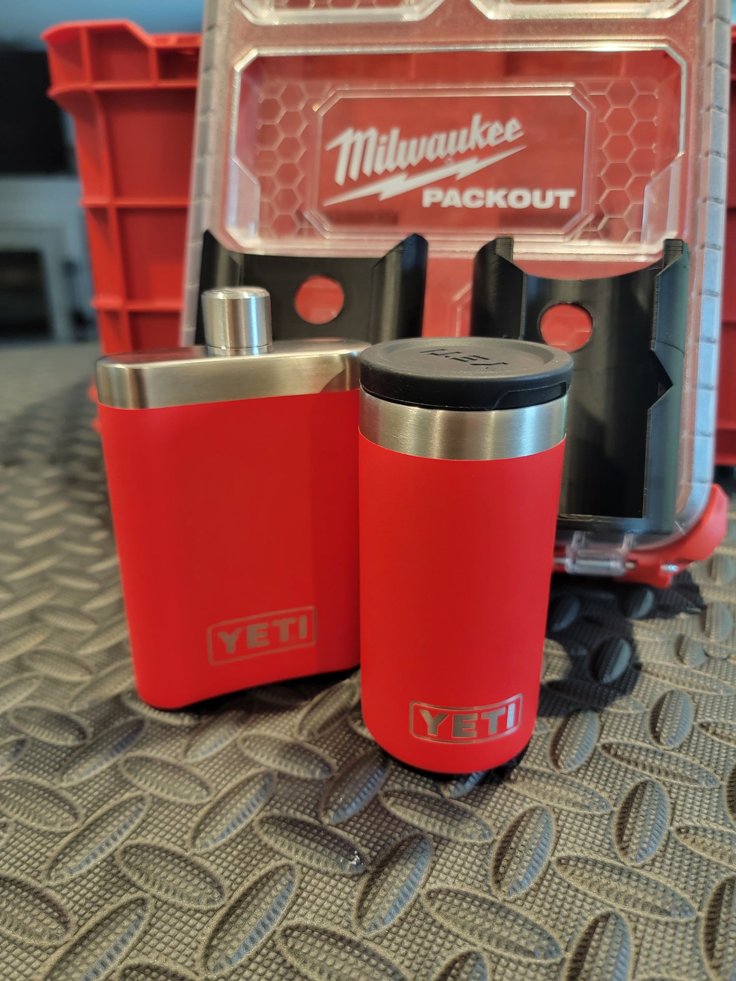 Milwaukee Packout Flask & Shot Glass Attachments | Fits Milwaukee Packout Case Lids