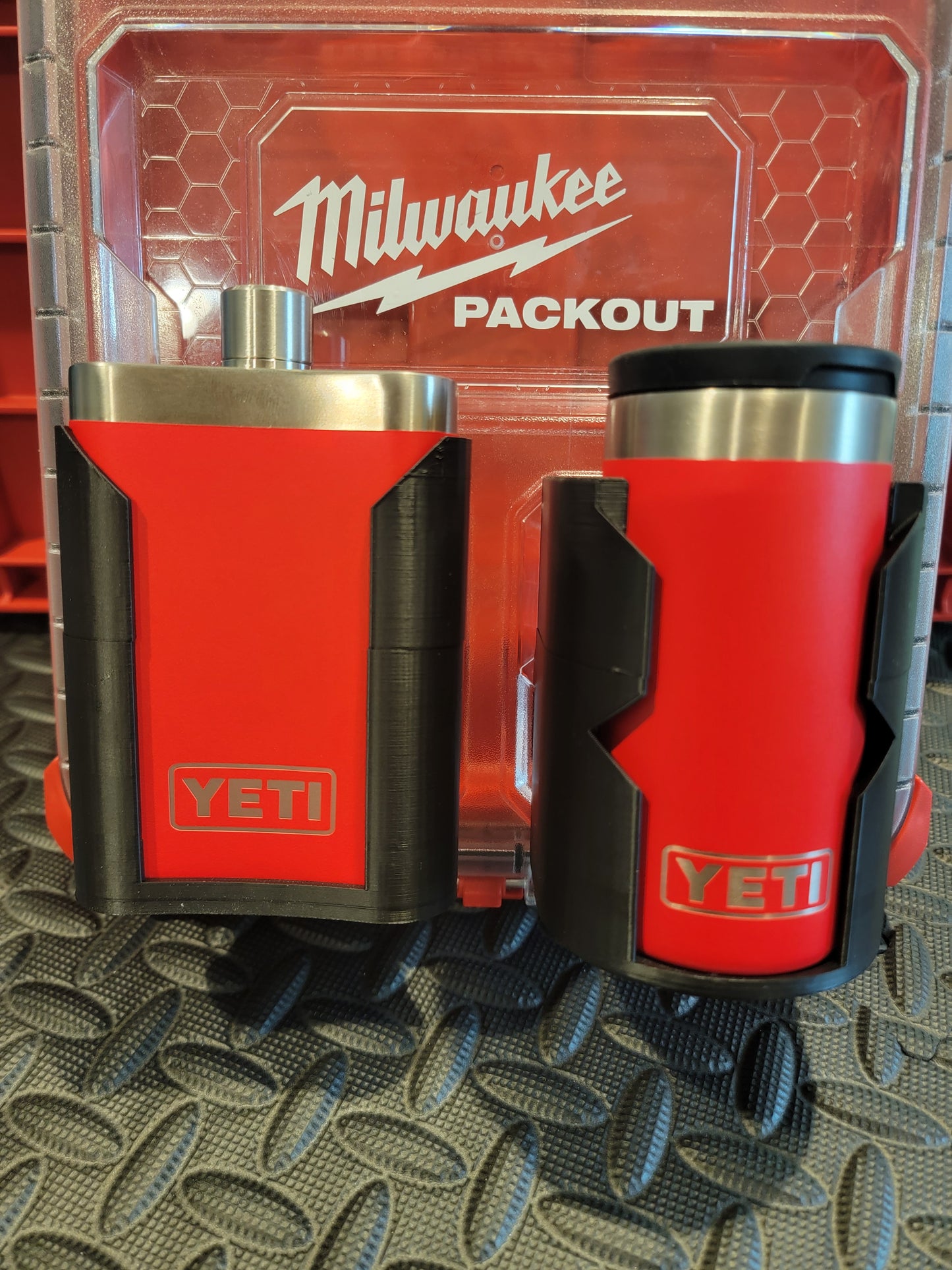 Milwaukee Packout Flask & Shot Glass Attachments | Fits Milwaukee Packout Case Lids
