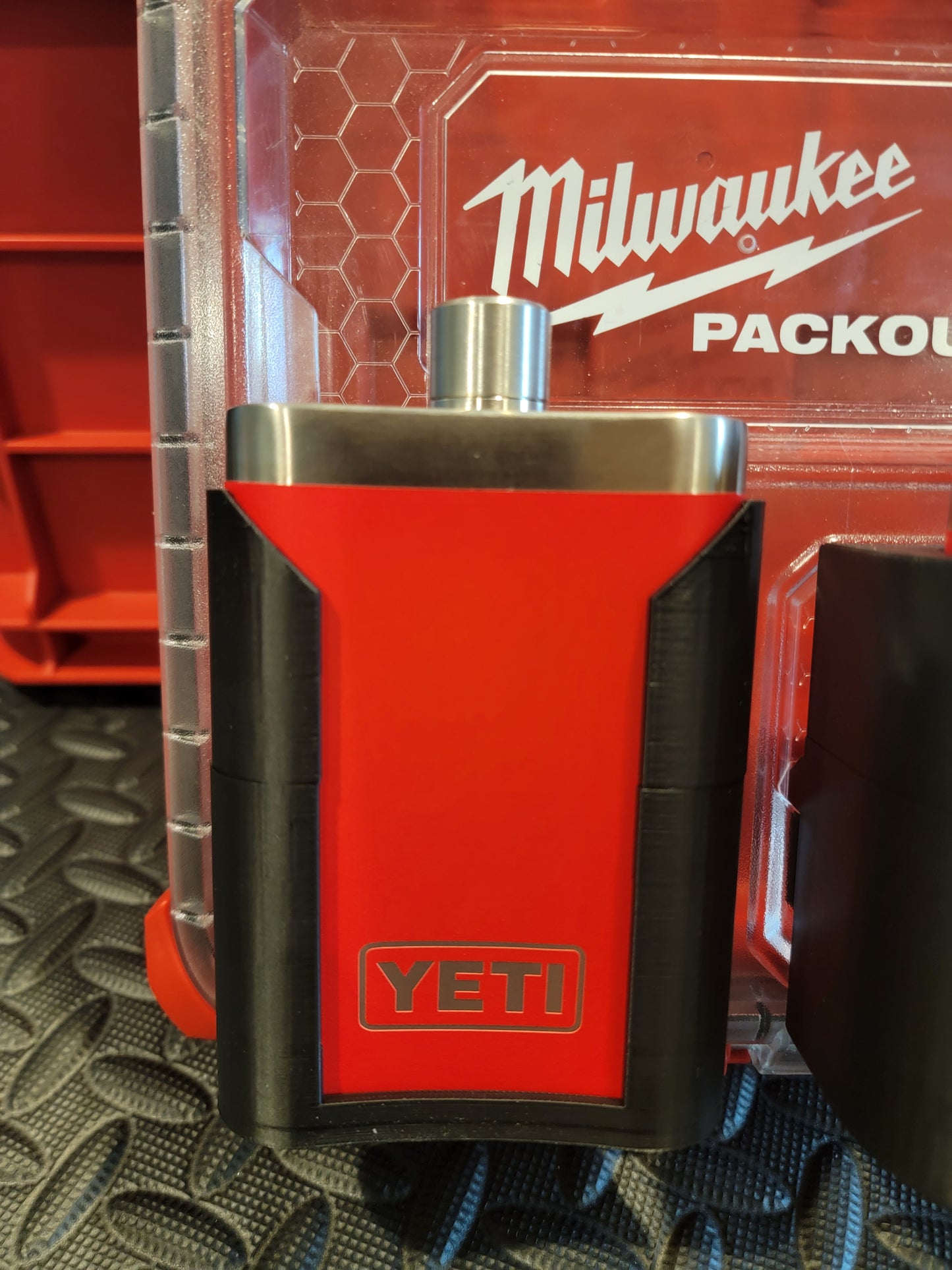 Milwaukee Packout Flask & Shot Glass Attachments | Fits Milwaukee Packout Case Lids