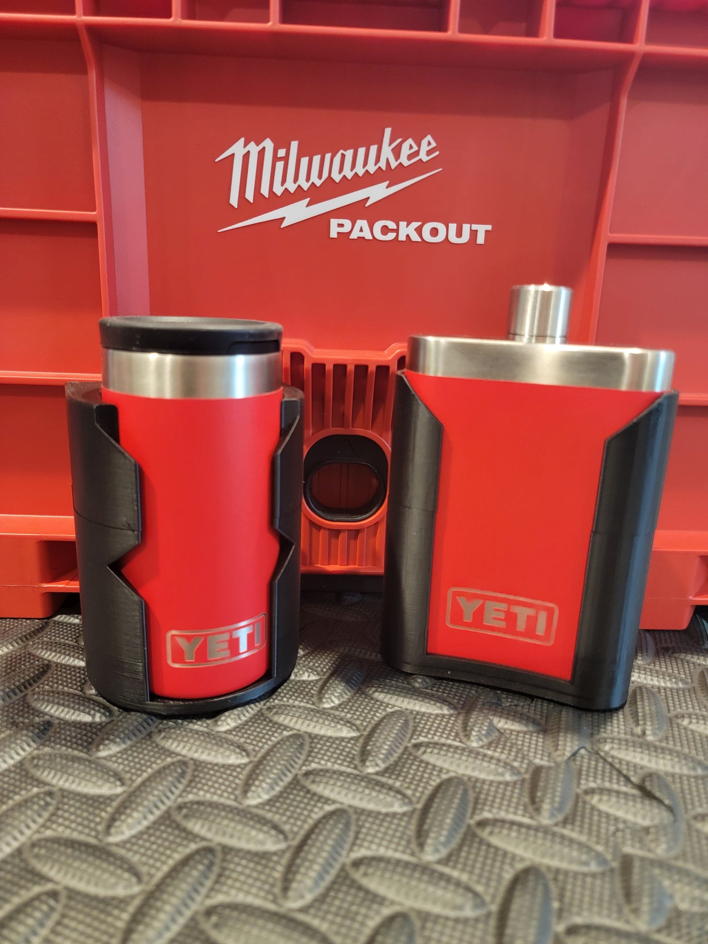 Milwaukee Packout Flask & Shot Glass Attachments | Fits Milwaukee Packout Case Lids