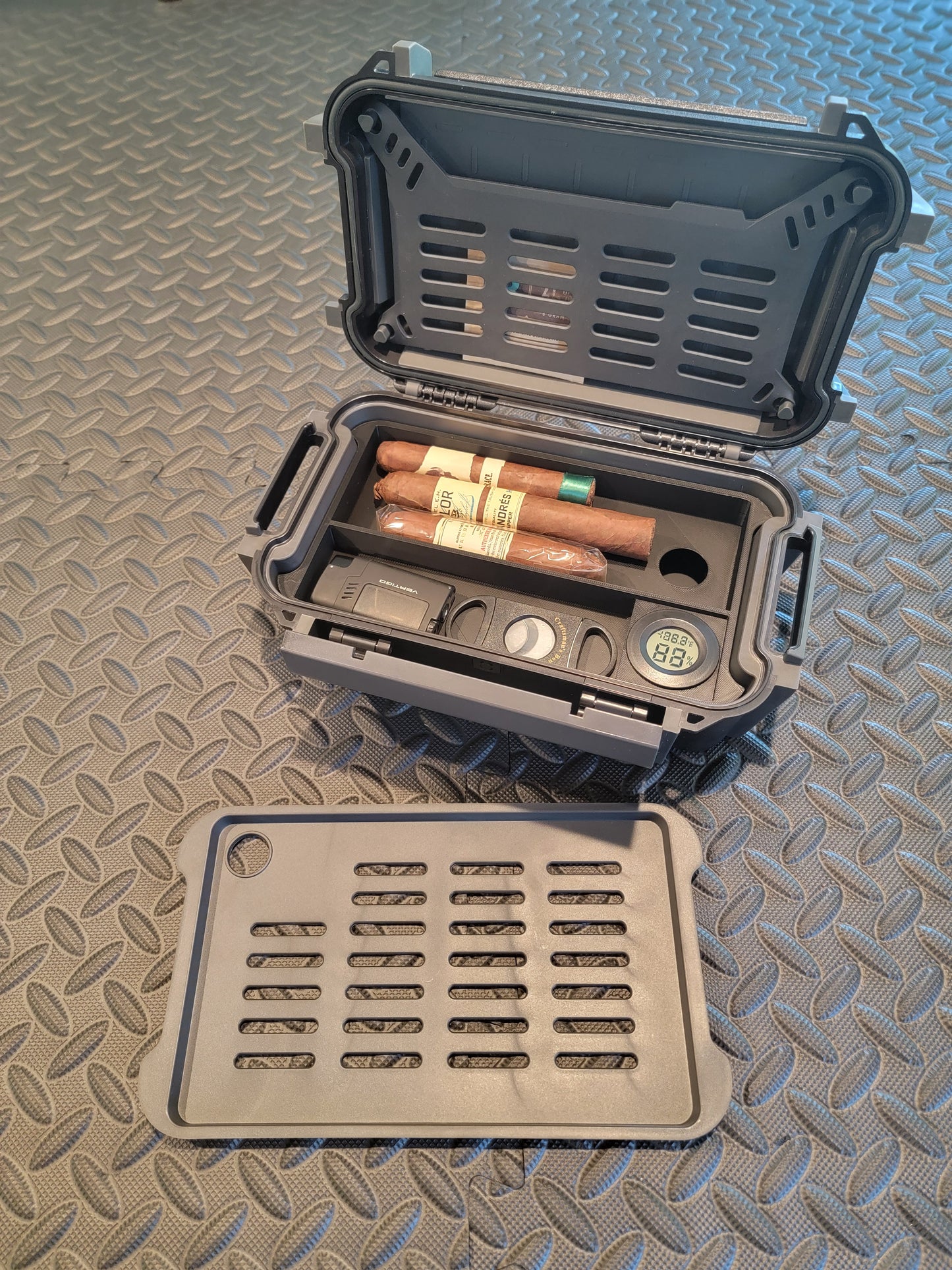 Cigar Humidor Insert With Included Hygrometer | Fits Pelican R60 Personal Utility Ruck Case SKU: RKR600-0000