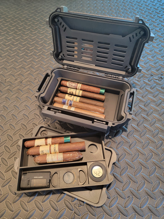 Cigar Humidor Insert With Included Hygrometer | Fits Pelican R60 Personal Utility Ruck Case SKU: RKR600-0000