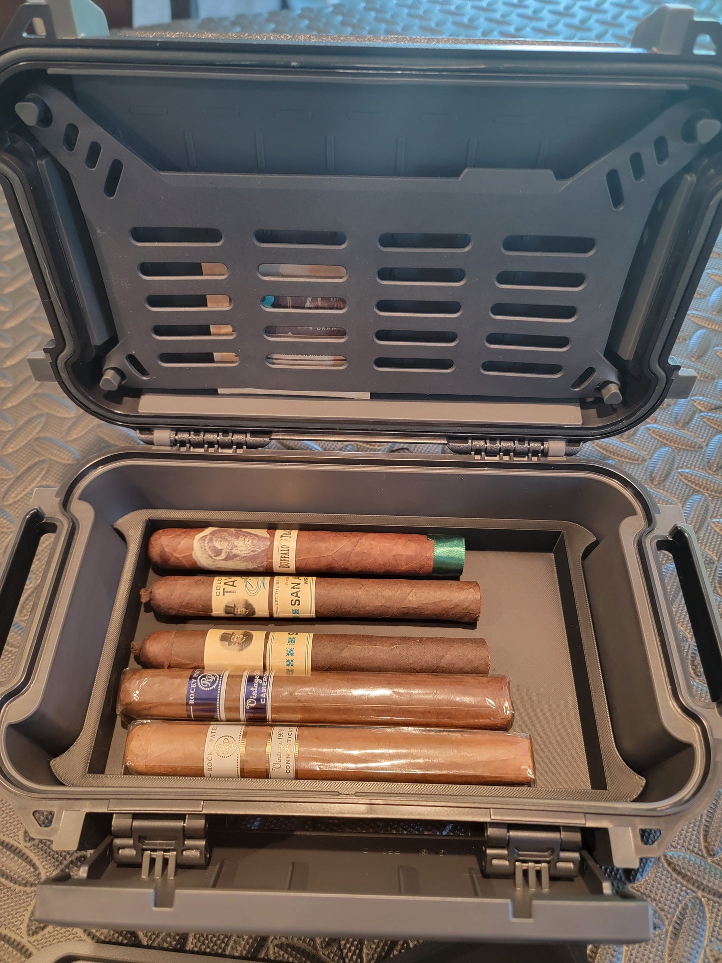 Cigar Humidor Insert With Included Hygrometer | Fits Pelican R60 Personal Utility Ruck Case SKU: RKR600-0000