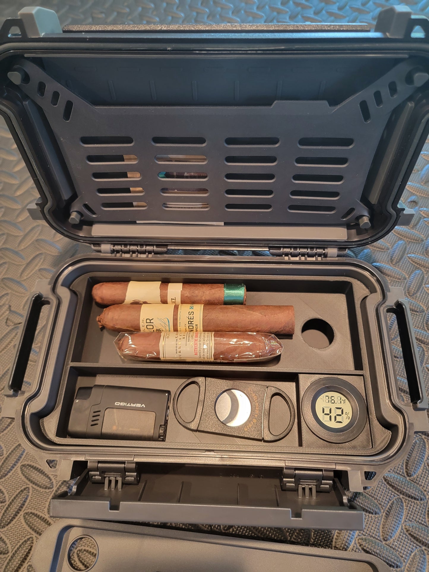 Cigar Humidor Insert With Included Hygrometer | Fits Pelican R60 Personal Utility Ruck Case SKU: RKR600-0000