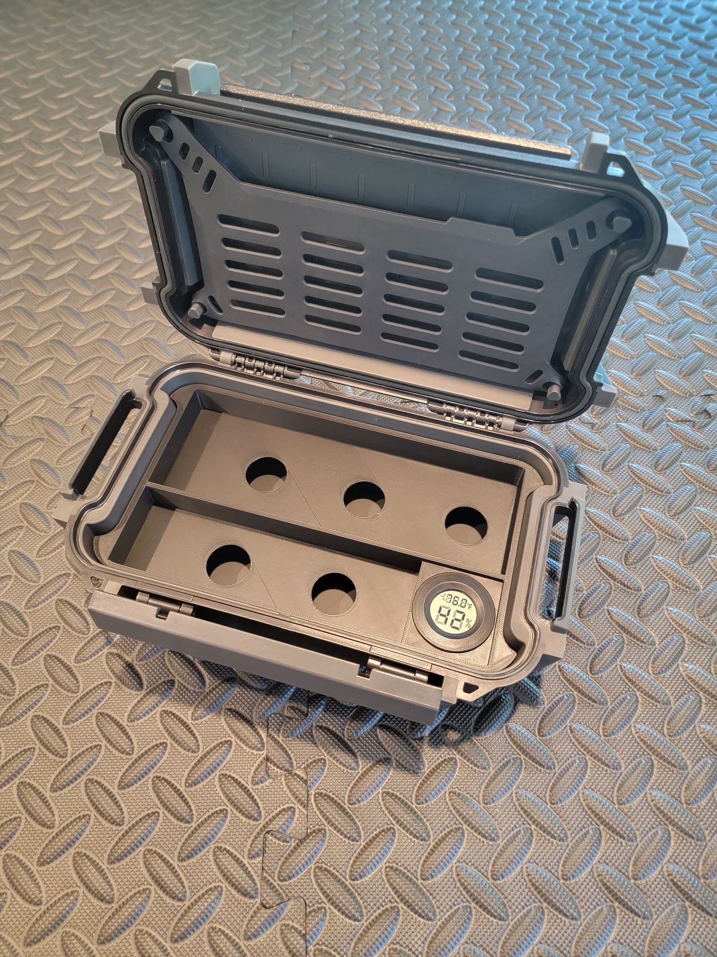Cigar Humidor Insert With Included Hygrometer | Fits Pelican R60 Personal Utility Ruck Case SKU: RKR600-0000