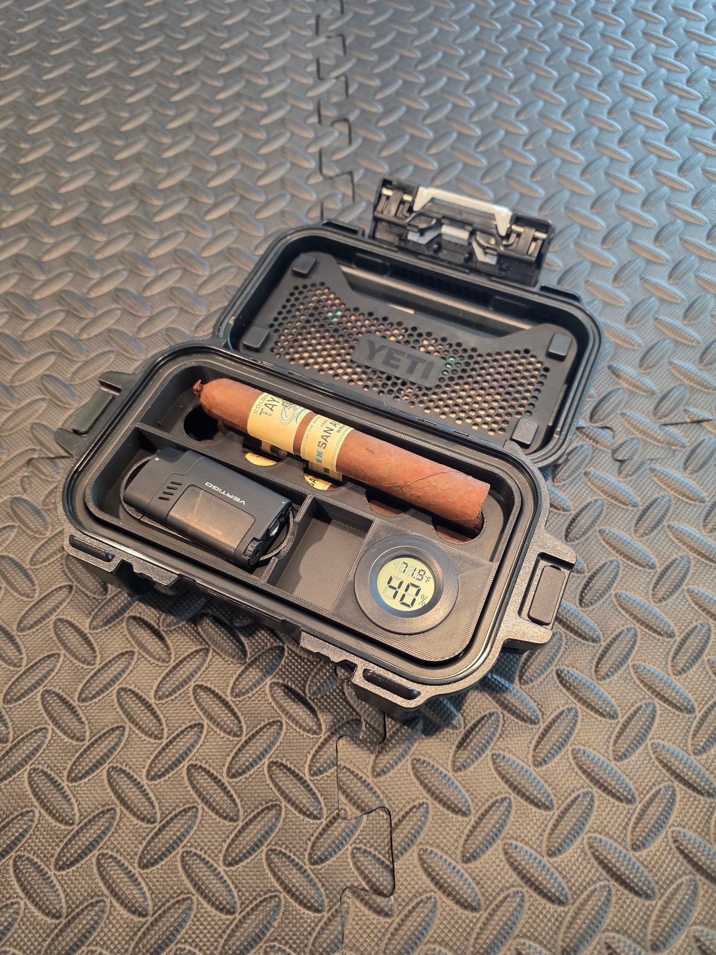 Cigar Humidor Insert With Included Hygrometer For Yeti GoBox 1 Gear Case