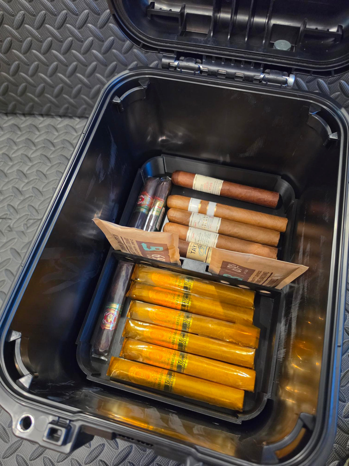 Humidor Insert Kit Compatible with YETI GoBox 15 | 70+ Cigar Capacity, 3-Tier Storage & Hygrometer