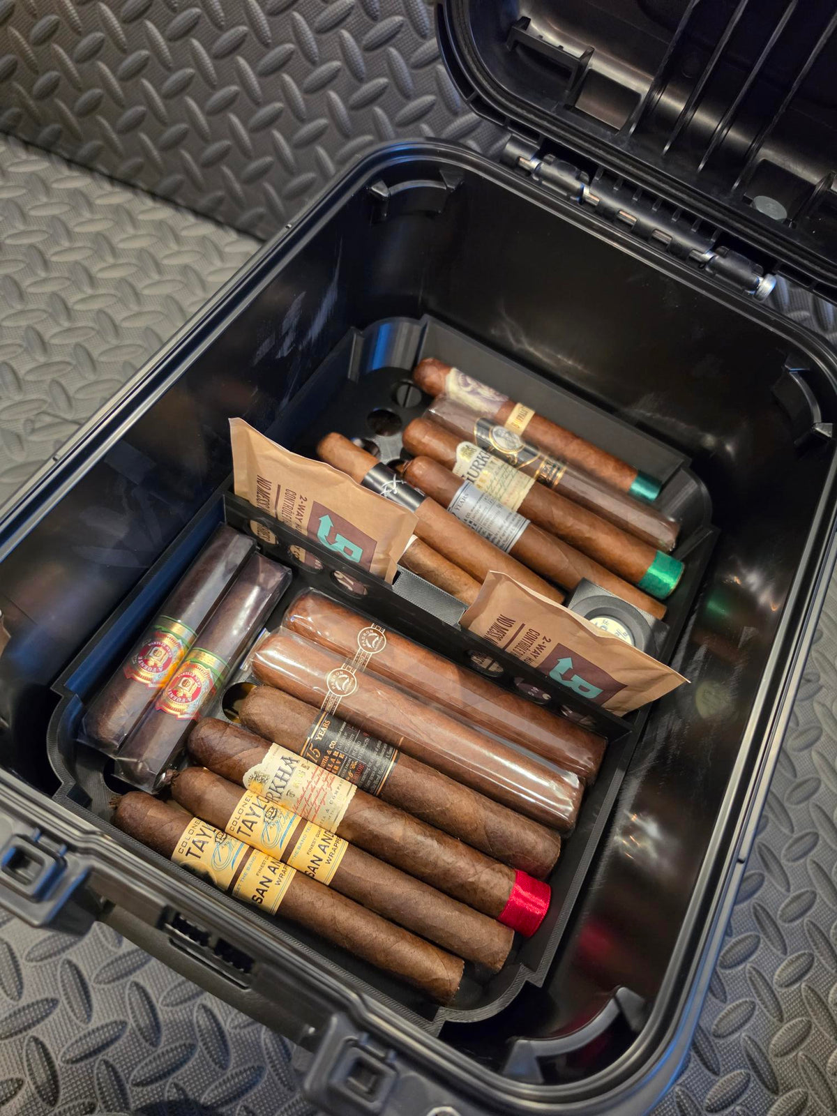 Humidor Insert Kit Compatible with YETI GoBox 15 | 70+ Cigar Capacity, 3-Tier Storage & Hygrometer