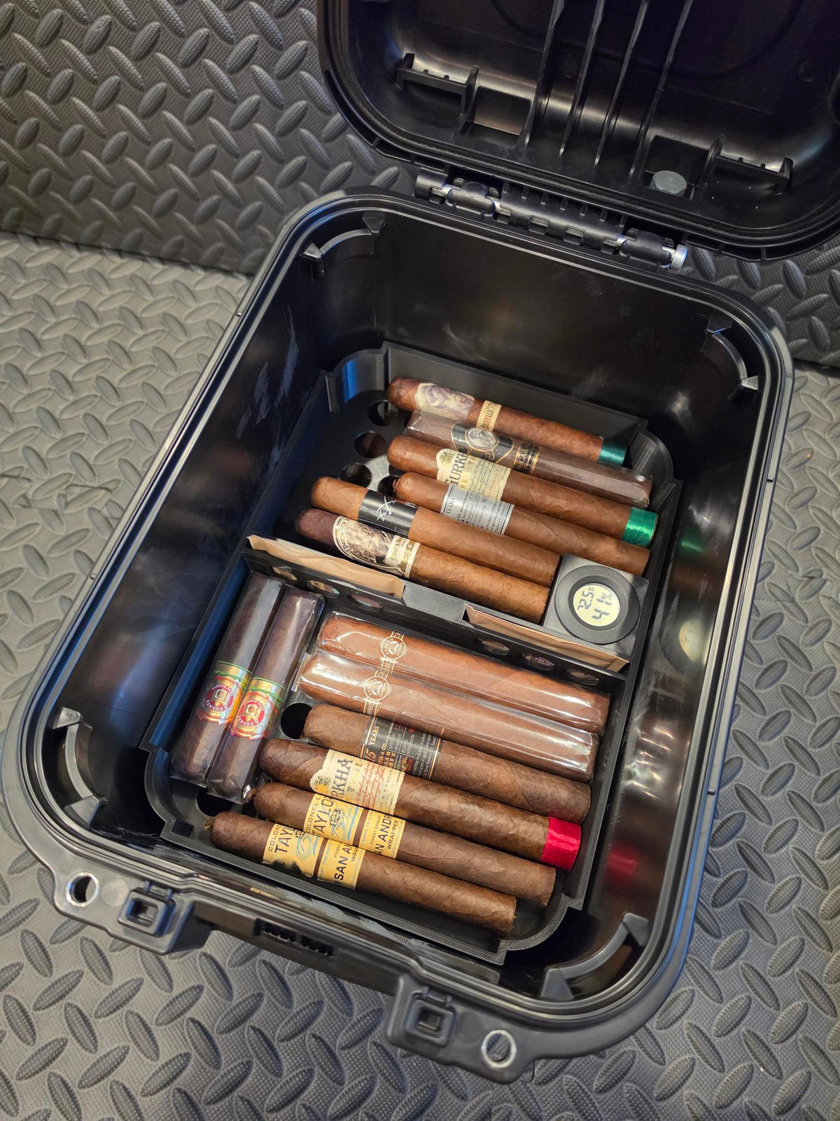 Humidor Insert Kit Compatible with YETI GoBox 15 | 70+ Cigar Capacity, 3-Tier Storage & Hygrometer