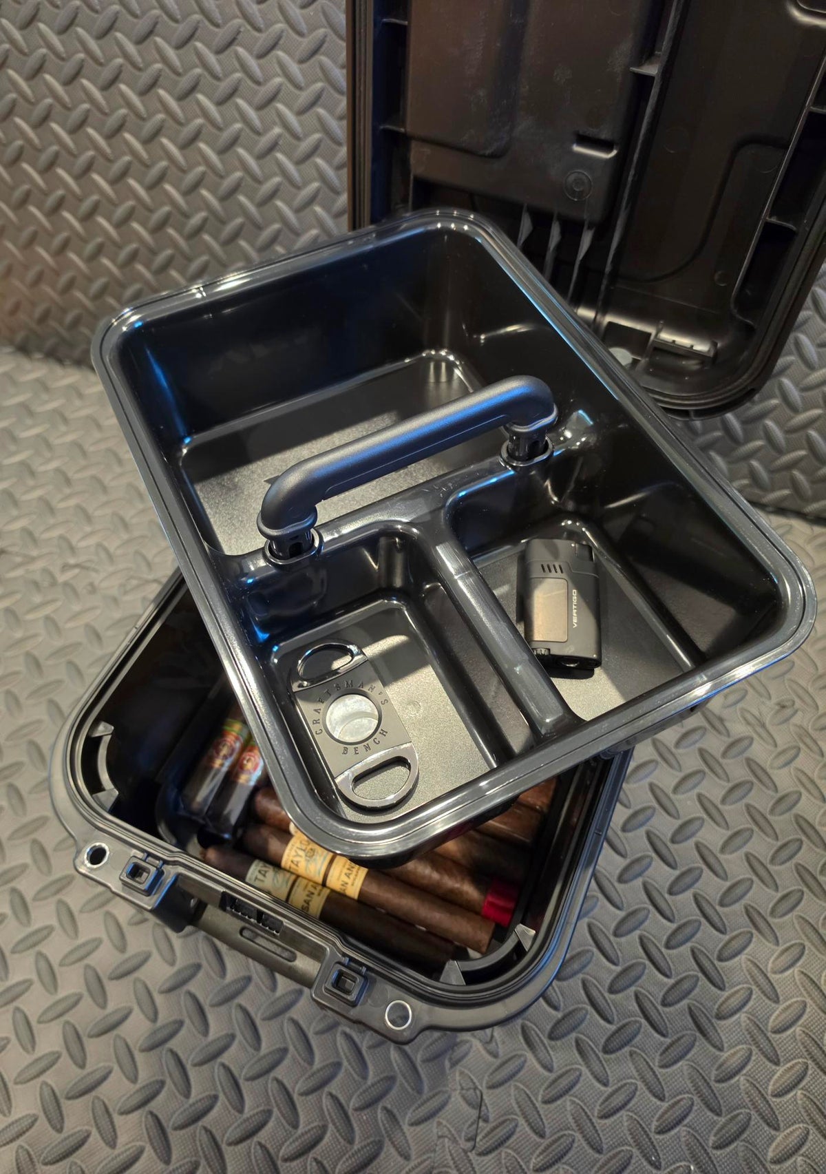 Humidor Insert Kit Compatible with YETI GoBox 15 | 70+ Cigar Capacity, 3-Tier Storage & Hygrometer
