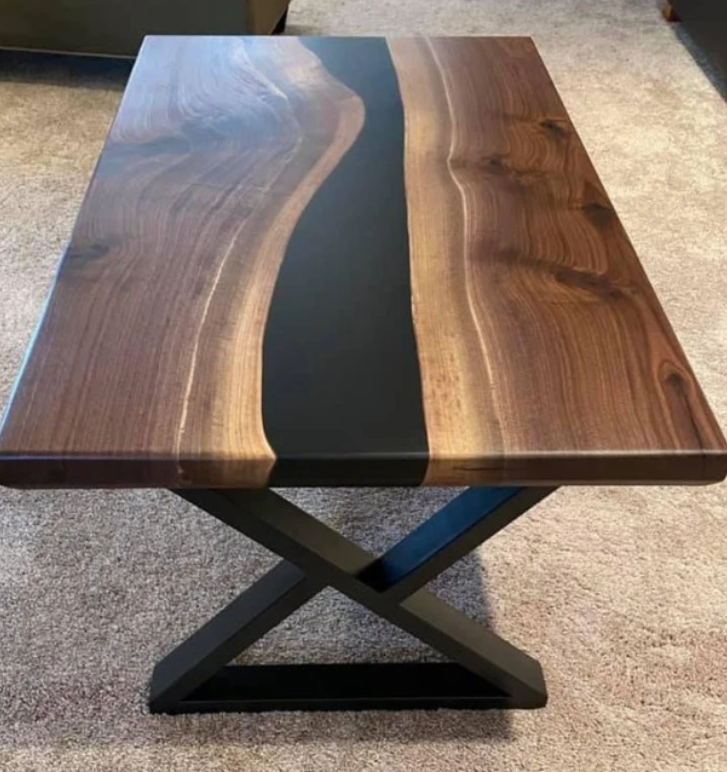 Custom Black Walnut Epoxy River Coffee Tables