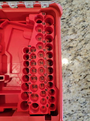 Milwaukee Packout Insert For M12 3/8" Stubby Impact Wrench (Model 2554-20 & 2562-20) | Fits Milwaukee Packout Case 48-22-8435