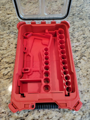 Milwaukee Packout Insert For M12 3/8" Stubby Impact Wrench (Model 2554-20 & 2562-20) | Fits Milwaukee Packout Case 48-22-8435