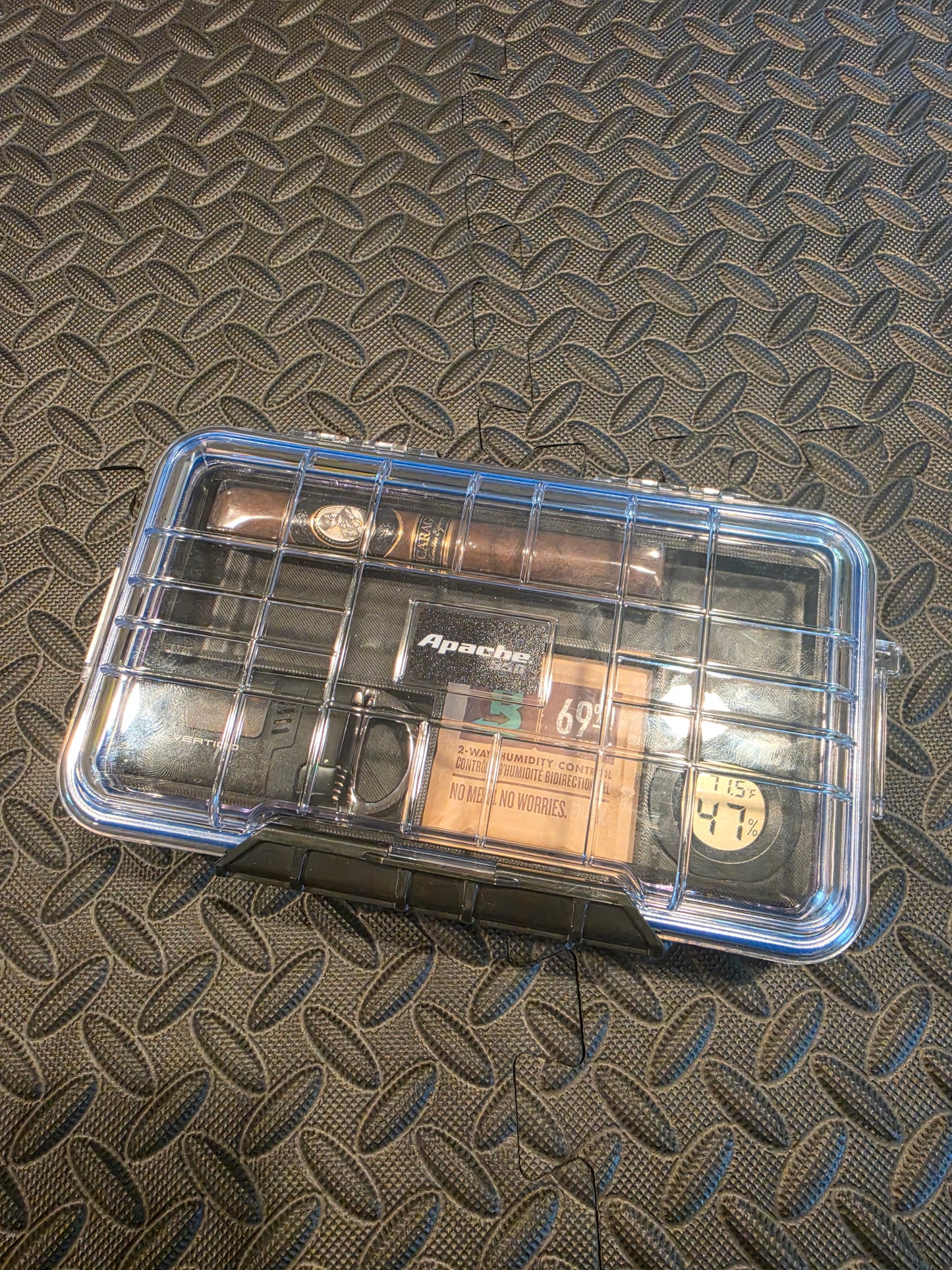 Cigar Humidor Insert for Harbor Freight Apache 550 Case | Holds up to 6 Cigars | Hygrometer Included | Travel Cigar Organizer